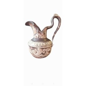 Vintage Pitcher Greek Mythology Poseidon Mermaids Cherub 3D  Signed